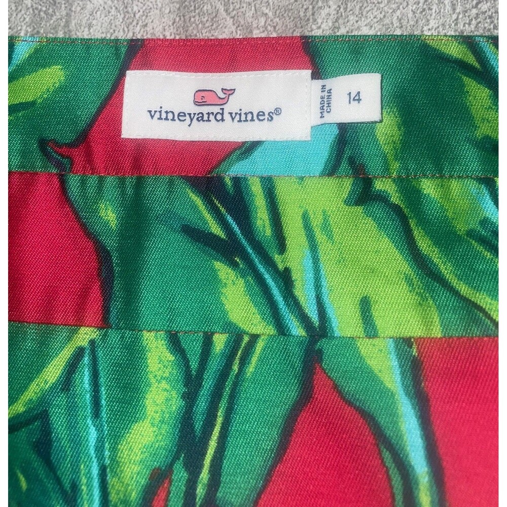 Vineyard Vines SZ 14 Silk Blend Skirt Cruisewear Vacation Beachy Tropical Leaf - Picture 3 of 5
